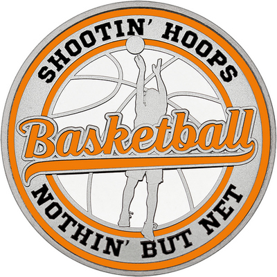 Orange "Basketball" with Orange Outer Circular Borders